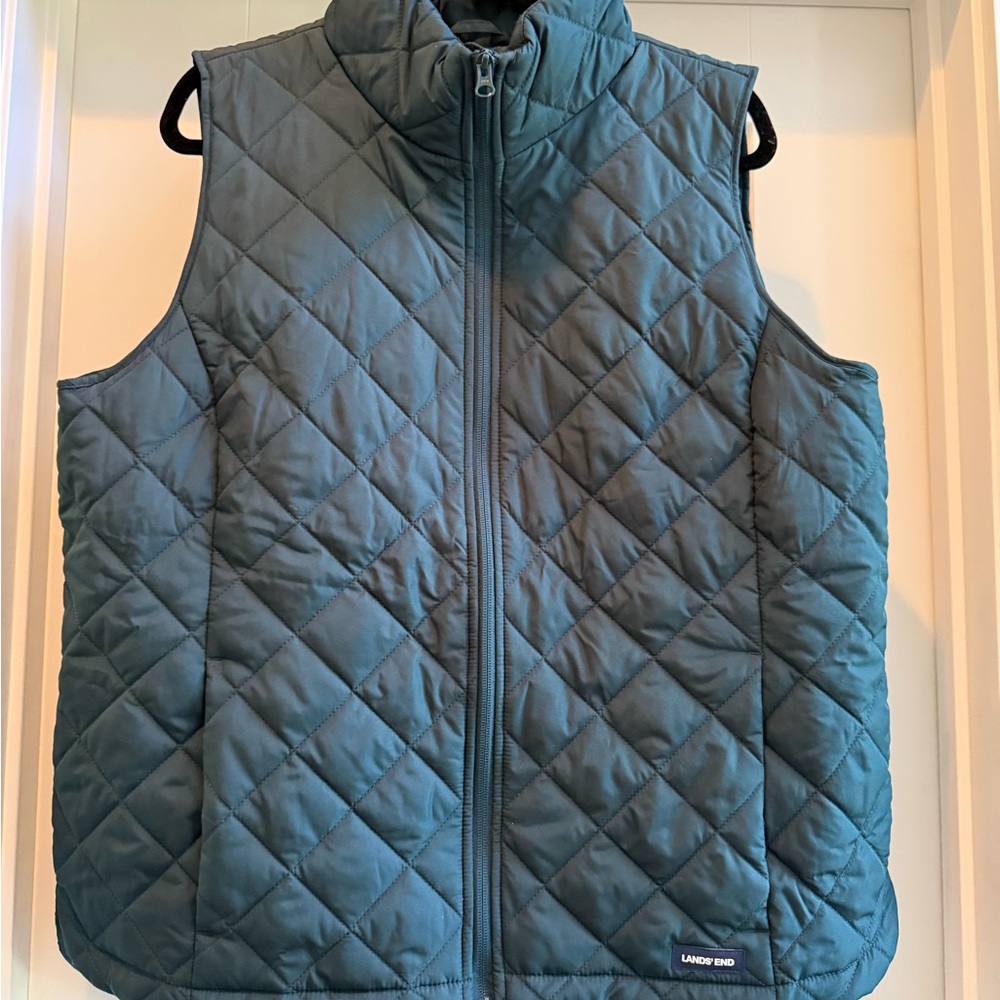 Lands' End Dark Teal Quilted Vest